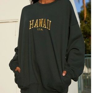 green hawaii crewneck from brandy melville